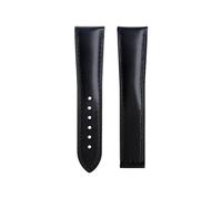 NKCVEZBW Leder 19mm 20mm 21mm Armband kompatibel mit Omega Seamaster 300 AT150 Speedmaster DE VILLE Faltschließe(Black black line,20-18MM_BLACK ROUND BUCKLE)