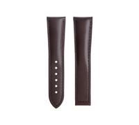 NKCVEZBW Leder 19mm 20mm 21mm Armband kompatibel mit Omega Seamaster 300 AT150 Speedmaster DE VILLE Faltschließe(Dark brownwhite lineDark brownbrown line,22-18MM_GOLD ROUND BUCKLE)