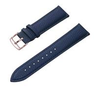 NKCVEZBW Leder-Uhrenarmband 12 mm 14 mm 16 mm 18 mm 20 mm 22 mm Uhrenarmband kompatibel mit Herren- und Damen-Armband(Blue-RG,16mm)