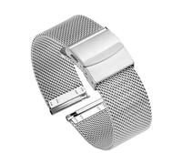 NKCVEZBW Milanaise-Armbänder, kompatibel mit IWC 18 mm, 20, 22 Uhrenarmbändern, 1,0 und,6 breiten Haifisch-Mesh-Armbändern aus Edelstahl(0.6mm-Silver,20mm)