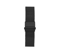 NKCVEZBW Milanaise-Armband 18 mm, 20, 22, Edelstahl, Doppelfaltschließe, kompatibel mit Samsung und Huawei(Black,18mm)