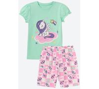 NKD Kinder-Mädchen-Shorty mit Einhorn-Motiv, 2-teilig green 98/104
