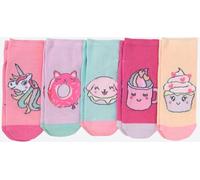NKD Kinder-Sneaker-Socken mit Fantasy-Motiven, 5er-Pack rose 27/30