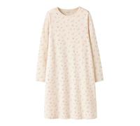 Shorty NAME IT "NKFNIGHTGOWN FLOWER NOOS", Kinder, Gr. 146/152, beige (turtledove), Jersey, Obermaterial: 95% Baumwolle, 5% Elasthan, bedruckt, regular fit knielang, Rundhals, Homewear-Sets Shorty (16