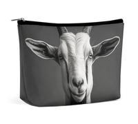 NKJJSTES Kosmetiktasche mit großem Fassungsvermögen, wasserdicht, mit Bär im Baum, Kosmetikzubehör, Organizer für Damen/Mädchen, Schwarz-weiße Ziege, Einheitsgröße