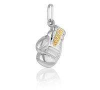 NKlaus 2-Farbig 14,5x10mm 925 Sterling Silber Kettenanhänger Boxhandschuhe rhodiniert Hohlraum-Boxhandschuh-Anhänger als sportlich-stilvolles Statement 4879