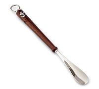 NKlaus 46cm Schuhlöffel aus Messing, silber, mit Holzgriff; vernickelt | Der lange stabile Schuhlöffel dient als Schuhanzieher