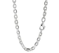 NKlaus Ankerkette aus 925 Sterling Silber, diamantiert, 3mm breit | Diamantierte Halskette aus 925 Sterling Silber für Damen und Herren
