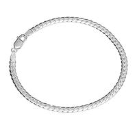 NKlaus Armband 925 Sterling Silber 19cm Panzerkette flach und gedreht Damen Armkette 12371