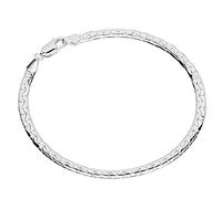 NKlaus Armband 925 Sterlingsilber 19cm Ankerkette oval gedrückt Damen Armkette exquisit 12370
