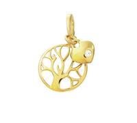 NKlaus Baum des Lebens Ø 10mm Kettenanhänger 333 8 Karat Gold gelbgold Herz Lebensbaum 9259