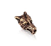 NKlaus Bronze Bartperle Wolf Germanisch Keltisch Wikinger Mittelalter Haarperle 3145