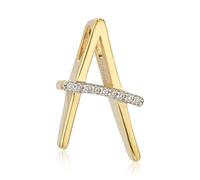 NKlaus Buchstabe A 8 Karat 333 Gelb Gold Damen Kettenanhänger 15x11mm Alphabet Zirkonia 1396