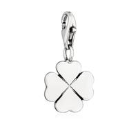 NKlaus Charm-Anhänger Kleeblatt 925 Silber antik 12x12mm Silberanhänger Amulett Talisman 15146