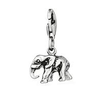 NKlaus Charm-Anhänger klein Elefant 925 Silber antik 10x13mm Silberanhänger Amulett 15167