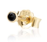 NKlaus Einzel 2,0mm 333 Gelb Gold 8 Karat Ohrstecker Kristall Zirkonia Schwarz Butterfly Verschluss Damen Mädchen 3336