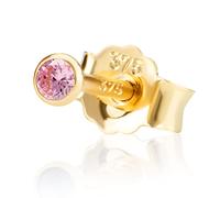 NKlaus Einzel 2,0mm 375 Gelb Gold 9 Karat Ohrstecker Kristall Zirkonia Pink Butterfly Verschluss Damen Mädchen 13105