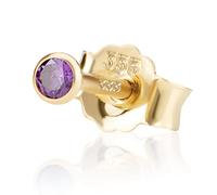 NKlaus Einzel 2,5mm 333 Gelb Gold 8 Karat Ohrstecker Kristall Zirkonia Amethyst Butterfly Verschluss Damen Mädchen 3339