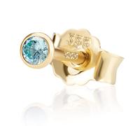 NKlaus Einzel 2,5mm 333 Gelb Gold 8 Karat Ohrstecker Kristall Zirkonia Aquamarin Butterfly Verschluss Damen Mädchen 3340