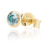 NKlaus Einzel 5,0mm 375 Gelb Gold 9 Karat Ohrstecker Zirkonia Butterfly Verschluss Damen Mädchen