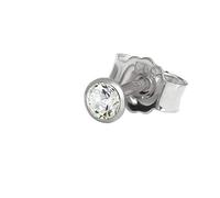 NKlaus Einzel Ohrstecker 2,5mm Weiß Gold 585 14 Karat Gold Ohrring Kristall Zirkonia Weiß 2072