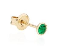 NKlaus Einzel Ohrstecker 3 mm rund 333 Gelb Gold Zirkonia grün Kelchohrstecker Ohrring 11458