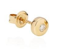 NKlaus Einzel Ohrstecker 5 mm rund 333 Gelb Gold Brilliant 0,10 ct W/Si Diamant Herren Ohrring 11464