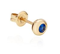 NKlaus Einzel Ohrstecker 5 mm rund 333 Gelb Gold glanz Zirkonia blau Herren Ohrring 11460