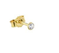 NKlaus Einzel Ohrstecker echt Gold 585er 14 Karat 3,0mm Cubic Kristall Zirkonia Damen Herren Kinder 1748