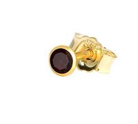 NKlaus Einzel Ohrstecker echt Granat rot Gelbgold 333 8 Karat Gold klein Ohrring