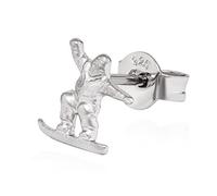 NKlaus Einzel Ohrstecker Snowboardfahrer 925 Silber anlaufgeschützt 9x8mm Snowboarder 13782
