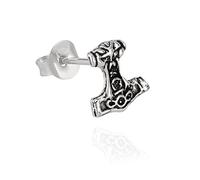 NKlaus Einzel Ohrstecker Thors Hammer Viking 925 Silber 8x8mm Keltische Celtic Ohrring 10093