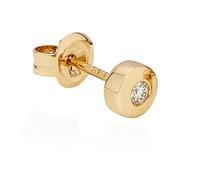 NKlaus einzelner Ohrstecker 333 Gold, Diamant 0,06 ct W/Si, rund, 5mm | Ohrstecker mit Brillant W/Si aus 333 Gold für Herren