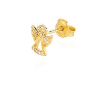 NKlaus Einzelohrstecker Schutzengel 925 Silber Gelb Gold Vergoldet 8,5x6mm Zirkonia weiß Ohrring 11057