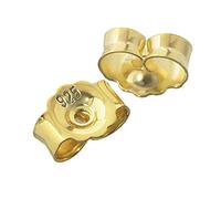 NKlaus Gegenstecker aus 925 Silber, gelbgoldvergoldet, 5 Paar, 5mm | Pousetten, Ohrstopper und Ohrmuttern mit Butterfly-Verschluss für Ohrstecker und Ohrringe, Loch 0,8mm