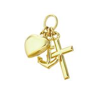 NKlaus Glaube Liebe Hoffnung 375 Gelb Gold Gelbgold 14mm Kleine Kettenanhänger 4909