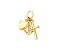 NKlaus Glaube Liebe Hoffnung 585er 14K Gold gelbgold 7mm kleine Kinder Kettenanhänger 9093