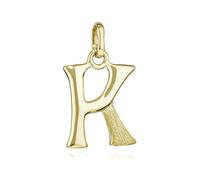 NKlaus Kettenanhänger Buchstabe K 333 Gelb Gold 8 Kt teilmatt 15x11mm Alphabet Amulett 13304