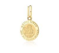 NKlaus Kettenanhänger kleiner Schutzengel Gravur Gott schütze Dich 333 Gelb Gold 10,2mm 8656