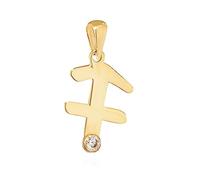 NKlaus Kettenanhänger Sternzeichen Schütze 333 Gelb Gold 8 Kt Zirkonia Weiß Talisman 14511