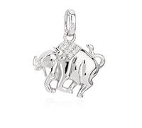 NKlaus Kettenanhänger Sternzeichen Stier 925 Silber Zirkonia Weiß Horoskop Zodiak 11288