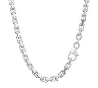 NKlaus massive Ankerkette 925er Silber, diamantiert, Herren/Damen, 3,8mm | Sterling-Silberkette als Halskette und Collier
