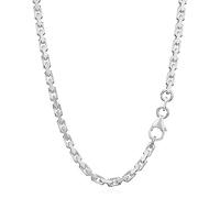 NKlaus massive diamantierte Ankerkette, 925 Silber, Collier, 3,00mm breit | Massives diamantiertes Ankerketten-Collier