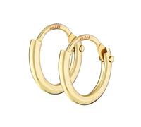 NKlaus Mini-Creolen Gold 333 Echtgold klein, für Kinder, 9 mm, 2 Stück
