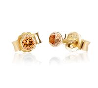 NKlaus Ohrstecker 333 Gelbgold 8 Karat, Zirkonia Damen Mädchen Kinder 3,0mm | Gold-Schmuck für Damen, Mädchen und Kinder mit Butterfly-Verschluss