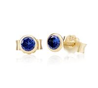 NKlaus Ohrstecker 333 Gelbgold 8 Karat Zirkonia Damen Mädchen Kinder 4,00mm | Kristall-Zirkonia-Goldschmuck für Damen, Mädchen und Kinder mit Butterfly-Verschluss