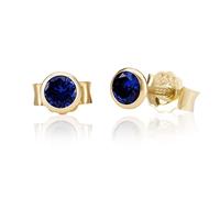 NKlaus Ohrstecker 333 Gelbgold 8 Karat, Zirkonia Damen Mädchen Kinder 5,0mm | Gold-Schmuck für Damen, Mädchen und Kinder mit Butterfly-Verschluss