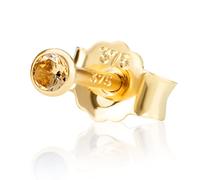 NKlaus Ohrstecker Champagne-Kristall-Zirkonia, 375 Gold, Damen/Mädchen | Champagnefarbener Zirkonia-Kristall aus 375 Gelbgold, 9 K, 2mm