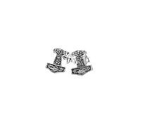 NKlaus Ohrstecker Thors Hammer Gesicht, 925 Sterling Silber, 2 Stück
