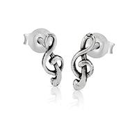 NKlaus Paar 10mm Notenschlüssel Gothic Ohrstecker 925 Sterling Silber Steam Punk 4368